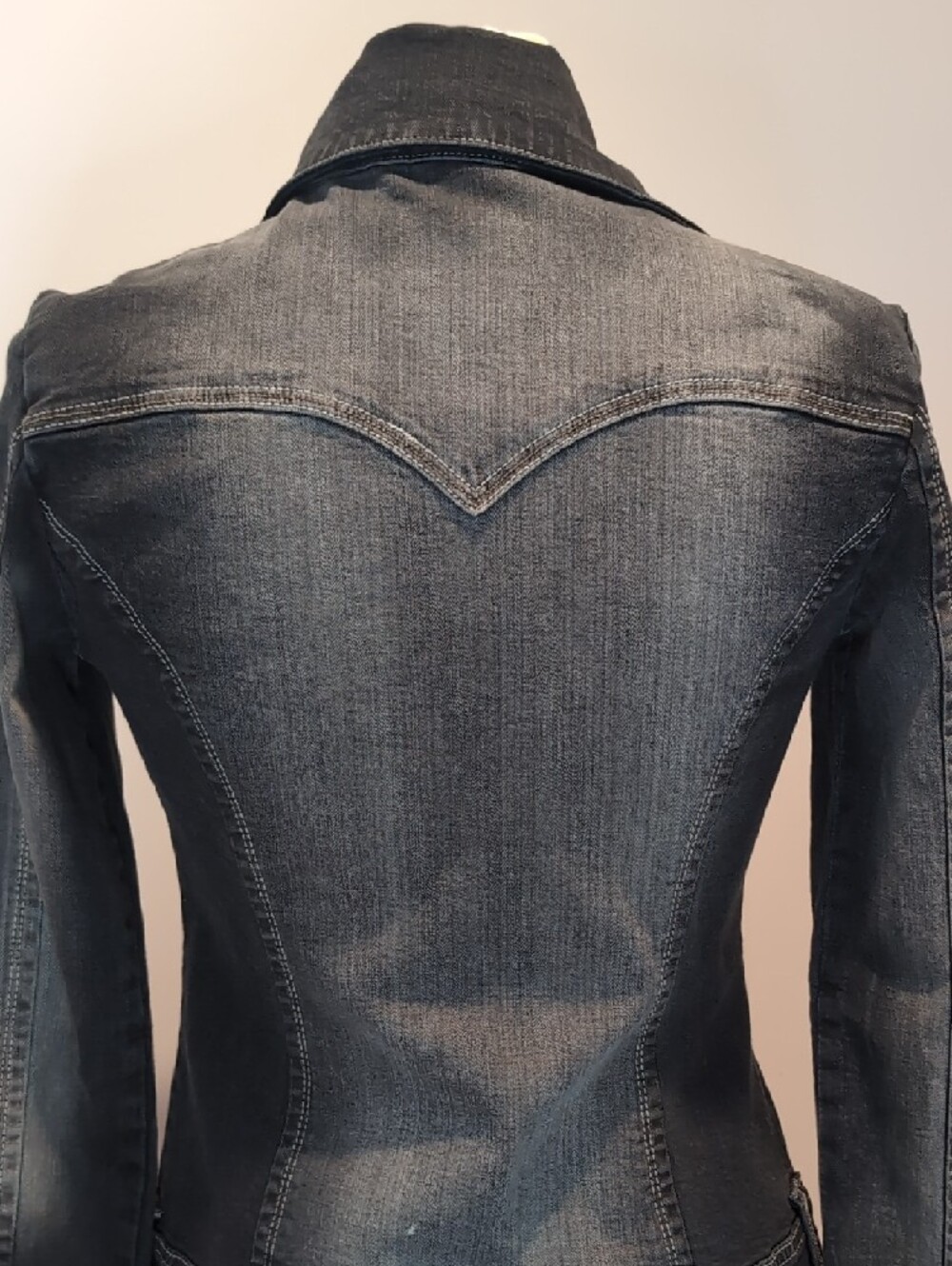 Y2K Foxy Jeans Fitted Washed Black Denim Bodycon Dress Medium - Picture 5 of 9